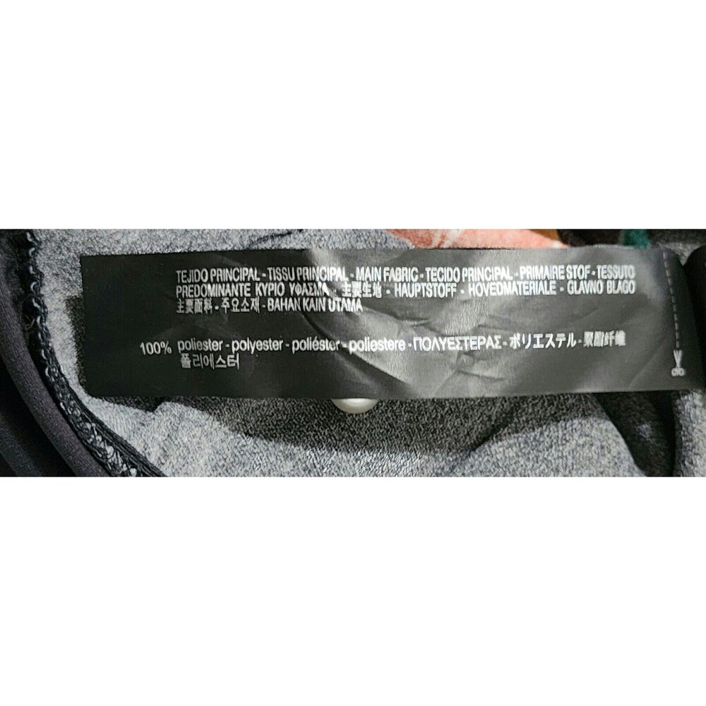 NWT $45 Zara Accessories Womens Blouse Bodysuit Black Orange Green Floral Size S - Picture 9 of 12